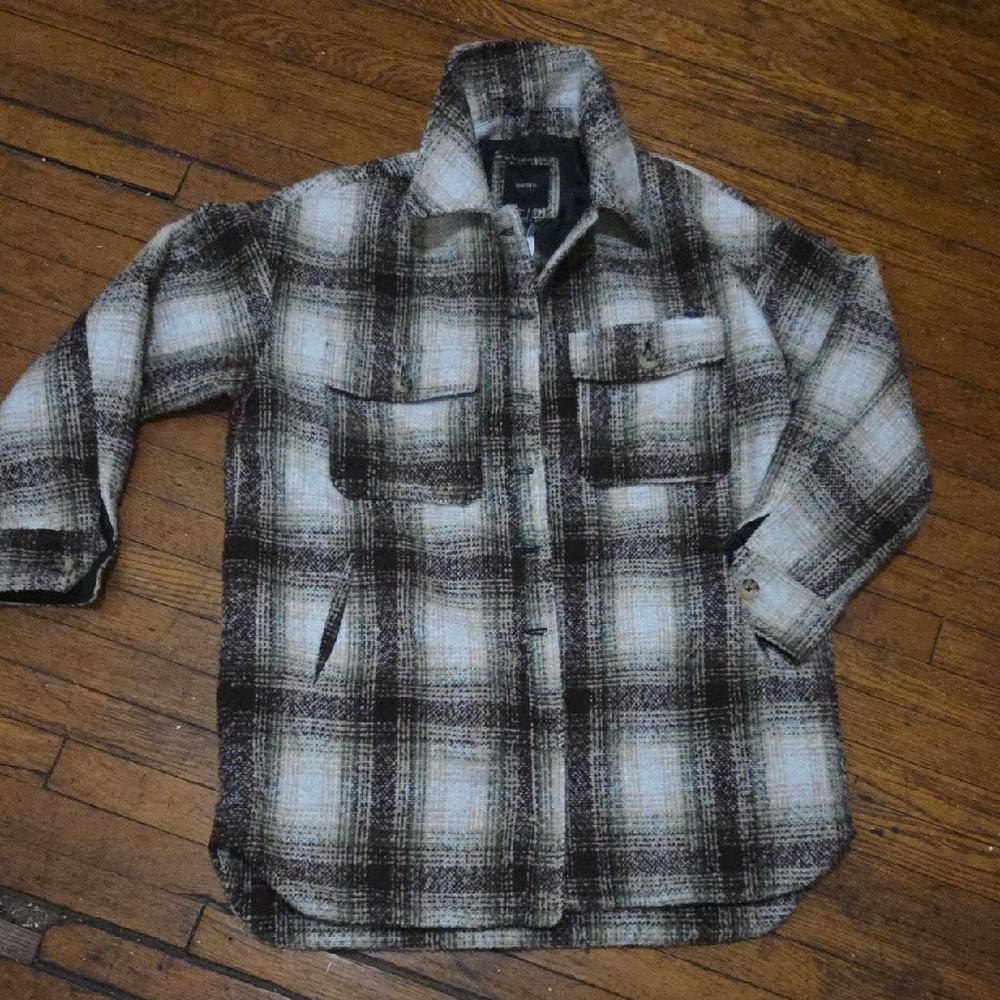 Forever 21 Size L Olive/multicolor Plaid Jacket
